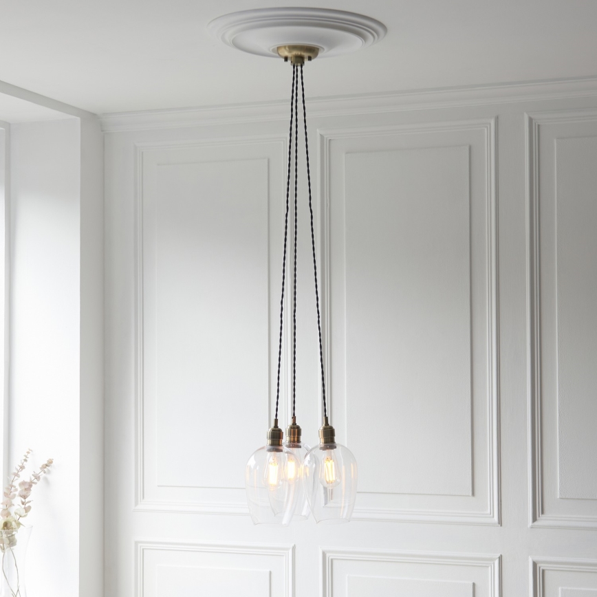 Endon 120648 - Lustră suspendată pe cablu 3xE27/10W/230V, alamă