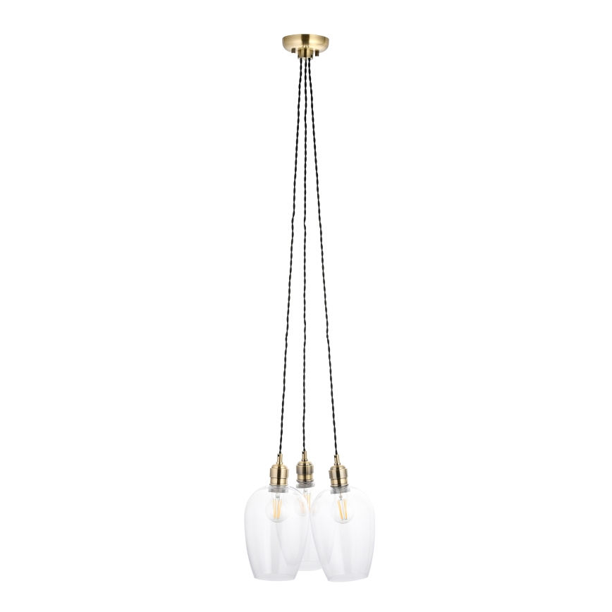 Endon 120648 - Lustră suspendată pe cablu 3xE27/10W/230V, alamă