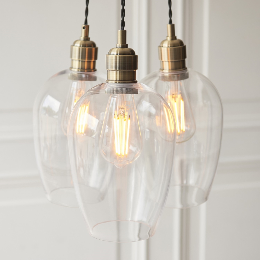 Endon 120648 - Lustră suspendată pe cablu 3xE27/10W/230V, alamă