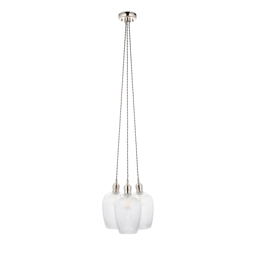 Endon 120652 - Lustră suspendată pe cablu 3xE27/10W/230V crom lucios