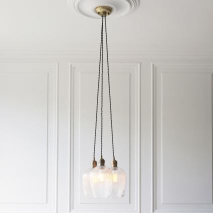 Endon 120656 - Lustră suspendată pe cablu 3xE27/10W/230V alamă