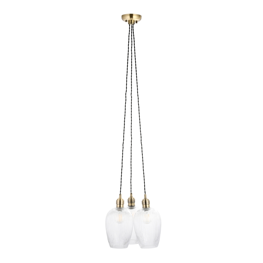 Endon 120656 - Lustră suspendată pe cablu 3xE27/10W/230V alamă