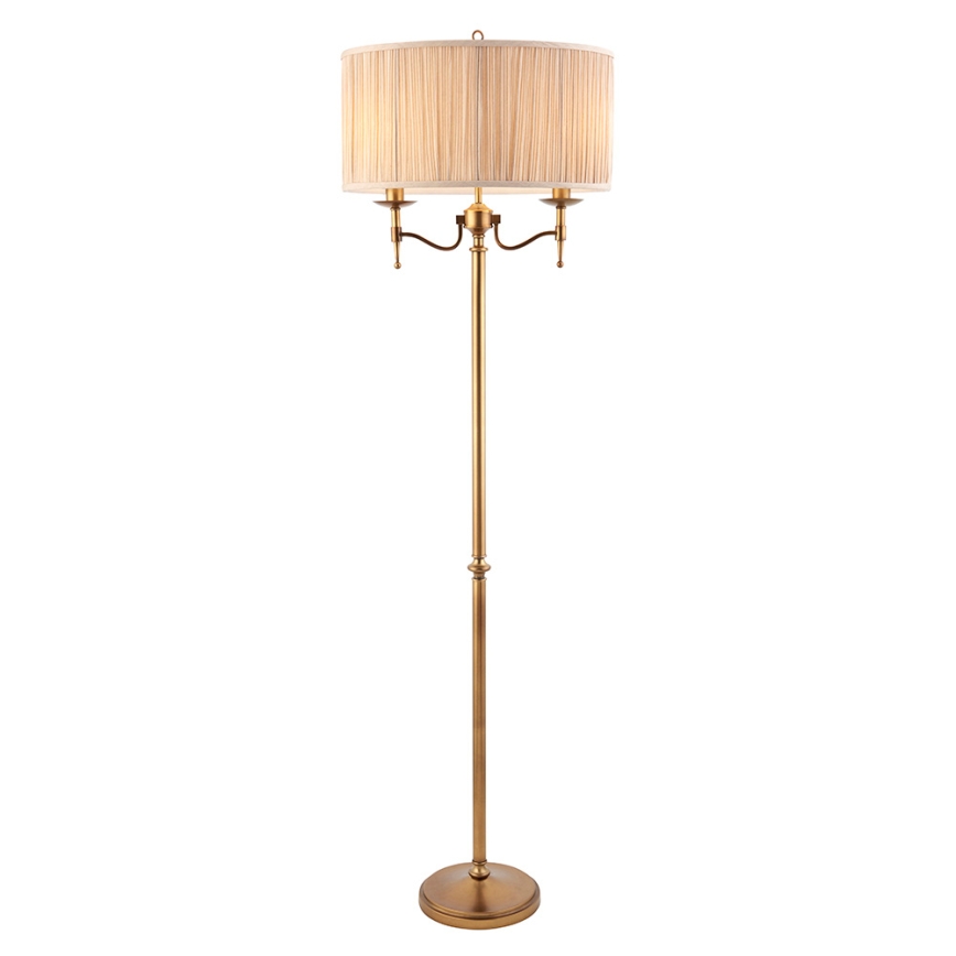 Endon 63620 - Lampadar STANFORD 2xE14/40W/230V alamă/bej