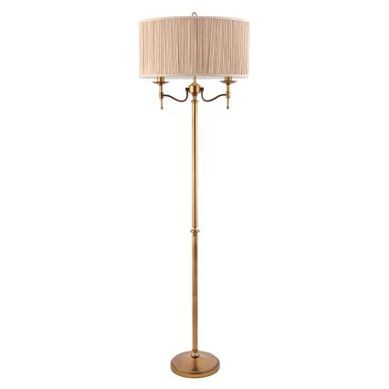 Endon 63620 - Lampadar STANFORD 2xE14/40W/230V alamă/bej