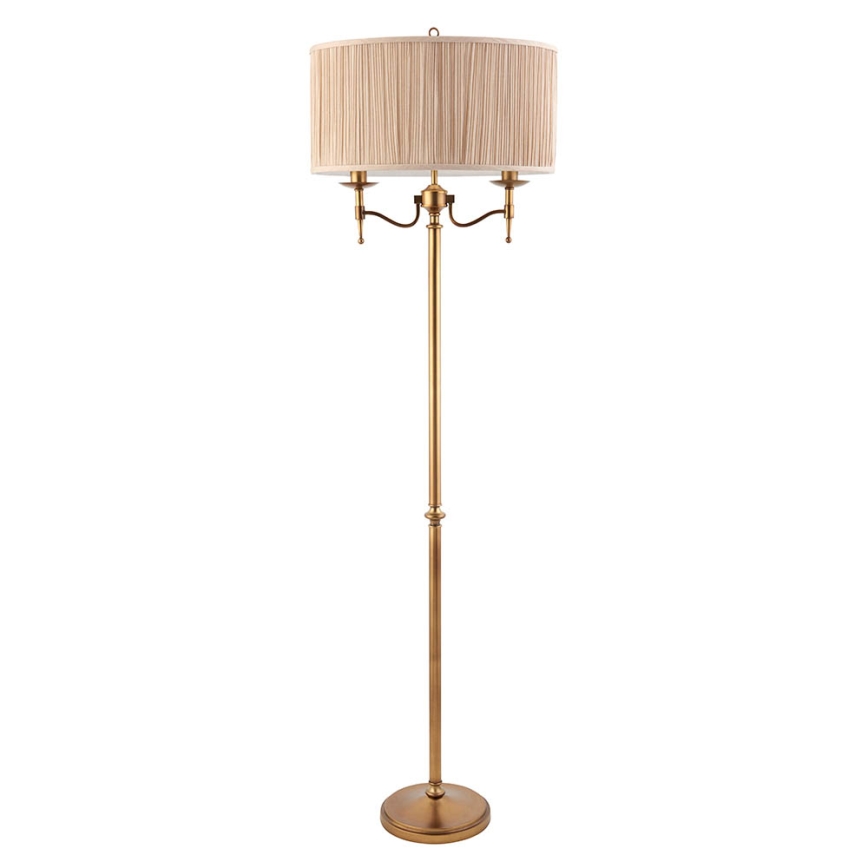 Endon 63620 - Lampadar STANFORD 2xE14/40W/230V alamă/bej