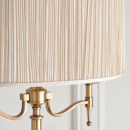 Endon 63620 - Lampadar STANFORD 2xE14/40W/230V alamă/bej