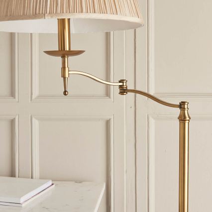 Endon 63621 - Lampadar STANFORD 1xE27/60W/230V alamă/bej
