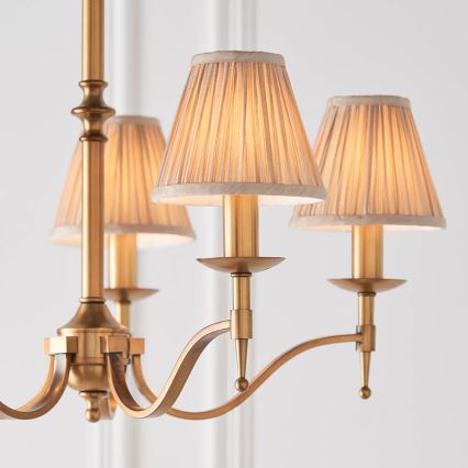 Endon 63627 - Candelabru cu lanț STANFORD 5xE14/40W/230V alamă/bej
