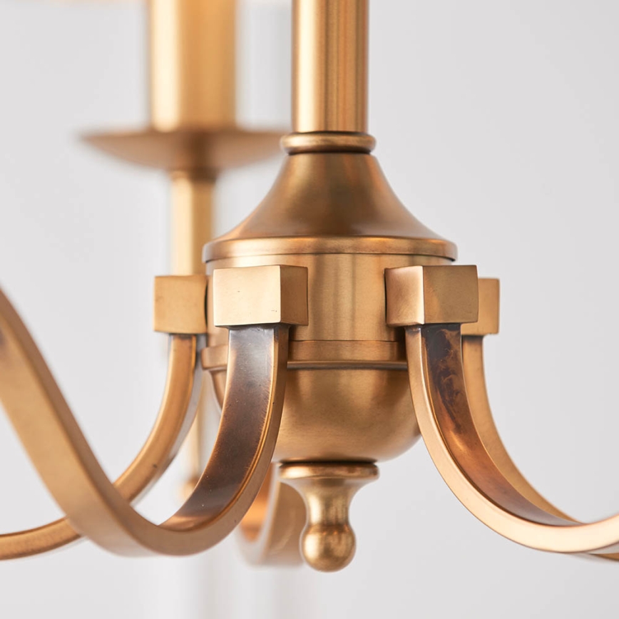 Endon 63627 - Candelabru cu lanț STANFORD 5xE14/40W/230V alamă/bej