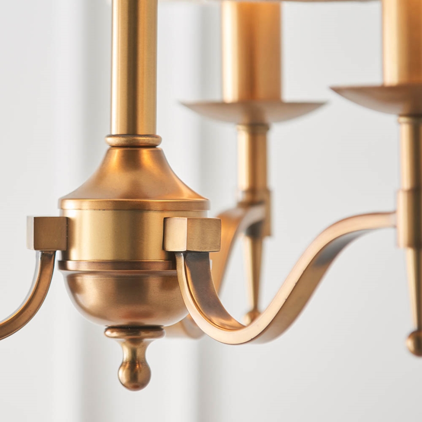 Endon 63628 - Candelabru suspendat cu lanț STANFORD 3xE14/40W/230V alamă/bej