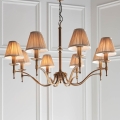 Endon 63629 - Candelabru cu lanț STANFORD 8xE14/40W/230V alamă/bej