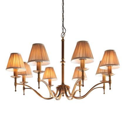 Endon 63629 - Candelabru cu lanț STANFORD 8xE14/40W/230V alamă/bej