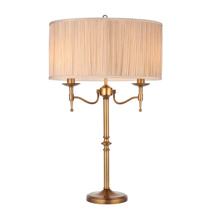 Endon 63648 - Lampă de birou STANFORD 2xE14/40W/230V alamă/bej