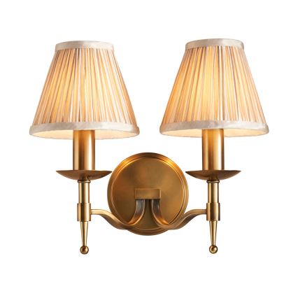 Endon 63654 - Aplica de perete STANFORD 2xE14/40W/230V alamă/bej