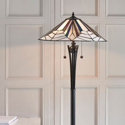 Endon 63934 - Lampadar Tiffany ASTORIA, 2xE27/60W/230V, diametru 48 cm
