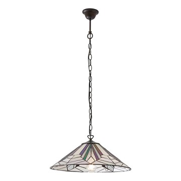 Endon 63938 - Lustră Tiffany ASTORIA pe lanț, 1xE27/60W/230V, Ø48 cm
