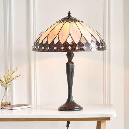Endon 63982 - Lampă de masă Tiffany BROOKLYN 1xE27/60W/230V Ø 40 cm