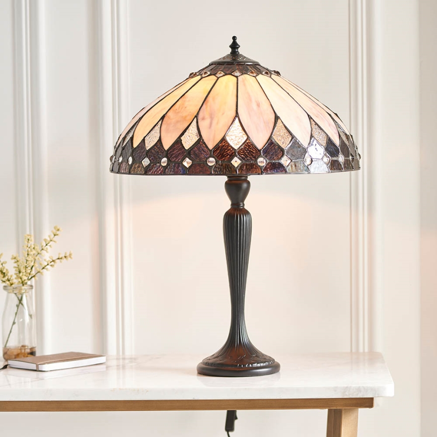 Endon 63982 - Lampă de masă Tiffany BROOKLYN 1xE27/60W/230V Ø 40 cm