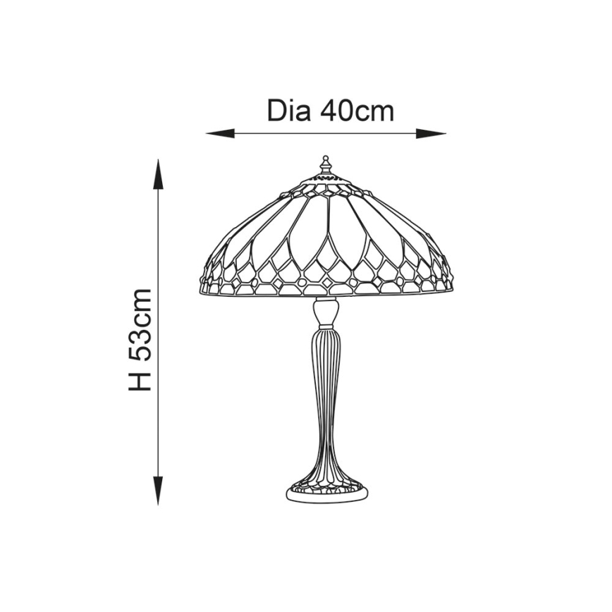 Endon 63982 - Lampă de masă Tiffany BROOKLYN 1xE27/60W/230V Ø 40 cm