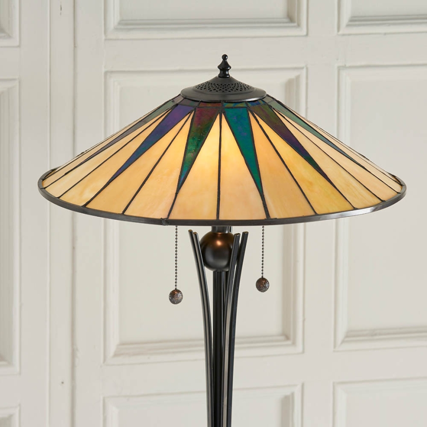 Endon 64041 - Lampadar Tiffany DARK STAR, 2xE27/60W/230V, Ø 49 cm