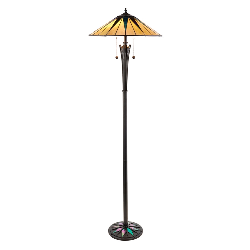 Endon 64041 - Lampadar Tiffany DARK STAR, 2xE27/60W/230V, Ø 49 cm