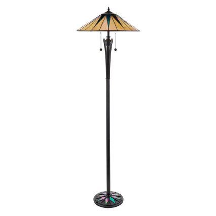 Endon 64041 - Lampadar Tiffany DARK STAR, 2xE27/60W/230V, Ø 49 cm