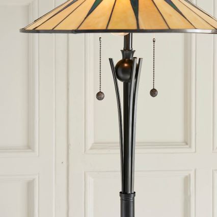 Endon 64041 - Lampadar Tiffany DARK STAR, 2xE27/60W/230V, Ø 49 cm