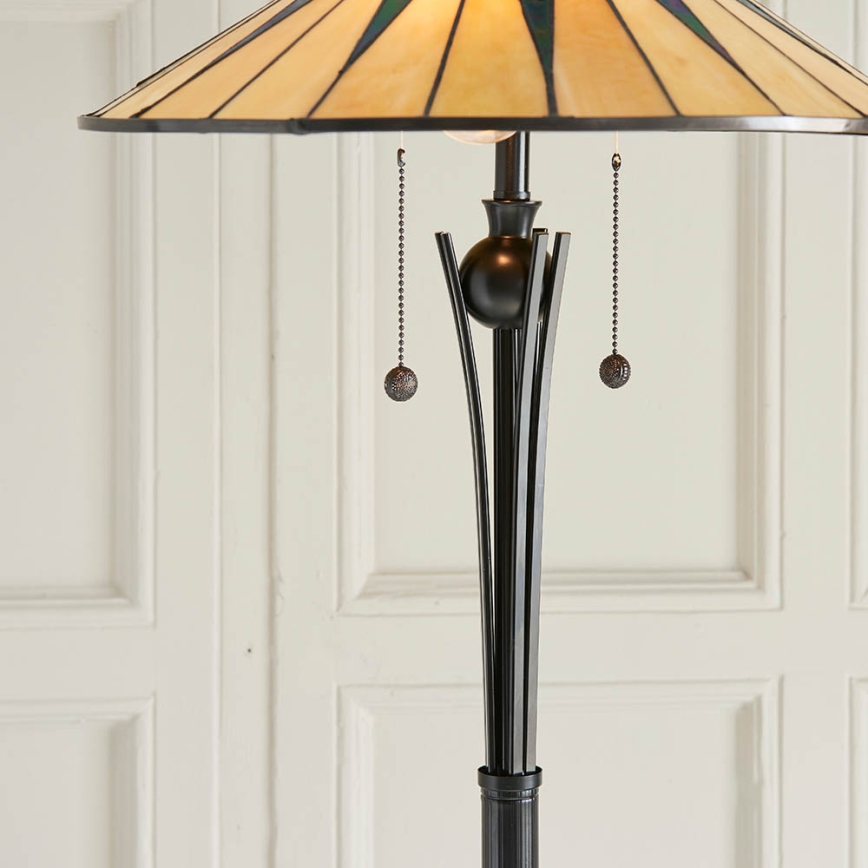 Endon 64041 - Lampadar Tiffany DARK STAR, 2xE27/60W/230V, Ø 49 cm