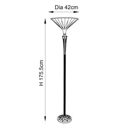 Endon 64042 - Lampă de podea Tiffany DARK STAR 1xE27/60W/230V Ø 42 cm