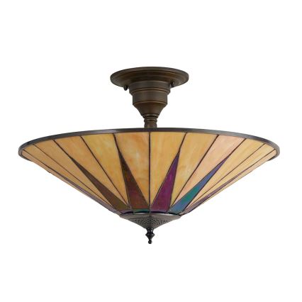 Endon 64043 - Lustră aplicată Tiffany DARK STAR, 3 x E27, 60 W, 230 V, diam. 49 cm