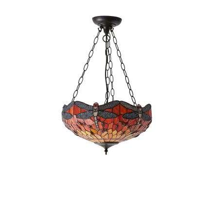 Endon 64076 - Lustru suspendat pe lanț Tiffany DRAGONFLY 3xE27/60W/230V Ø 41 cm