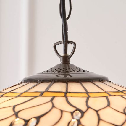 Endon 64079 - Candelabru pe lanț Tiffany DRAGONFLY 3xE27/60W/230V pr. 50 cm
