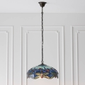 Endon 64080 - Candelabru pe lanț Tiffany DRAGONFLY, 3x E27, max. 60 W, 230 V, Ø 41 cm