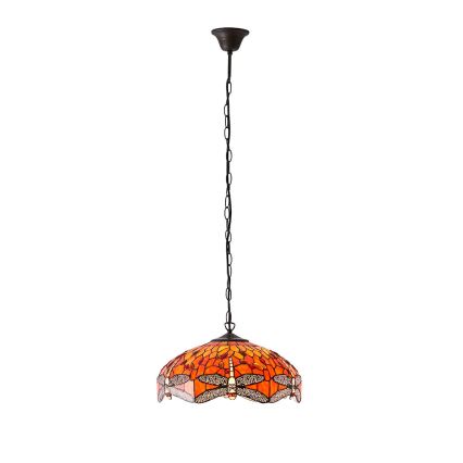 Endon 64081 - Candelabru pe lanț Tiffany DRAGONFLY 3xE27/60W/230V, diam. 41 cm