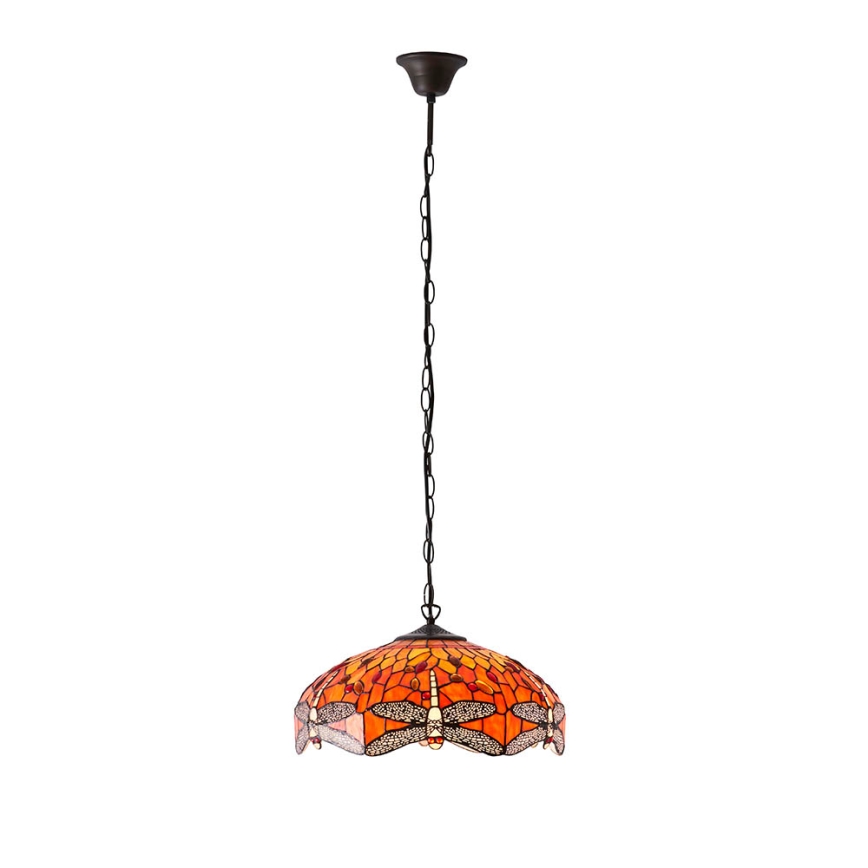 Endon 64081 - Candelabru pe lanț Tiffany DRAGONFLY 3xE27/60W/230V, diam. 41 cm