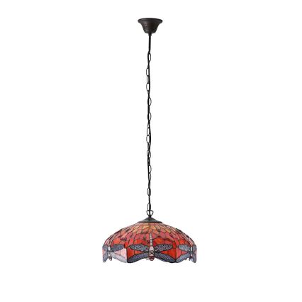 Endon 64081 - Candelabru pe lanț Tiffany DRAGONFLY 3xE27/60W/230V, diam. 41 cm