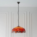 Endon 64082 - Lustru suspendat cu lanț Tiffany DRAGONFLY 3xE27/60W/230V diametru 50 cm