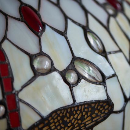 Endon 64085 - Lampă de masă Tiffany DRAGONFLY, 2xE27/60W/230V, diam. 41 cm