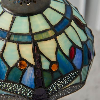 Endon 64088 - Lampă de masă Tiffany DRAGONFLY 1xE14/40W/230V Ø 20 cm