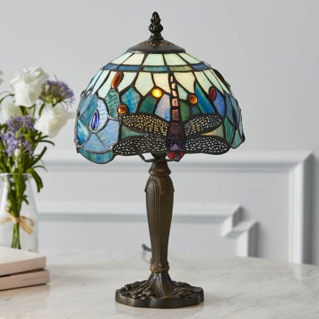 Endon 64088 - Lampă de masă Tiffany DRAGONFLY 1xE14/7W/230V Ø 20 cm