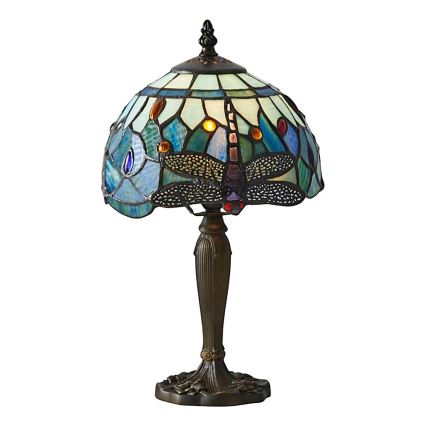 Endon 64088 - Lampă de masă Tiffany DRAGONFLY 1xE14/7W/230V Ø 20 cm