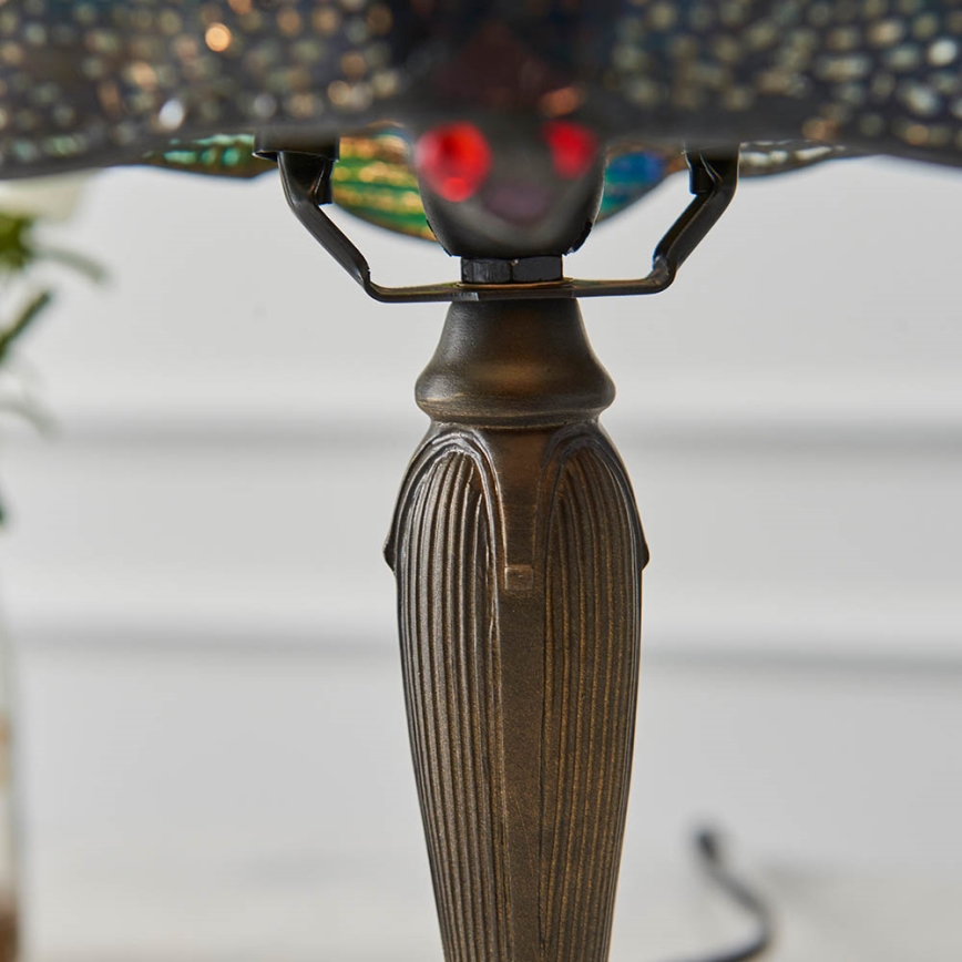 Endon 64088 - Lampă de masă Tiffany DRAGONFLY 1xE14/7W/230V Ø 20 cm