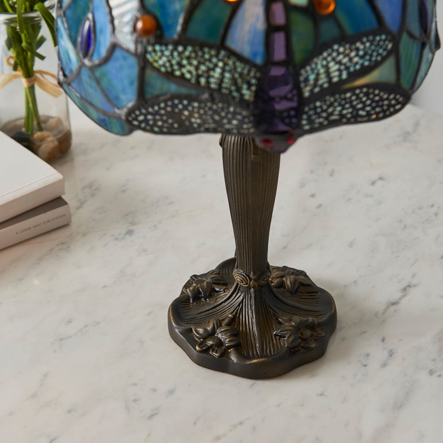 Endon 64088 - Lampă de masă Tiffany DRAGONFLY 1xE14/7W/230V Ø 20 cm