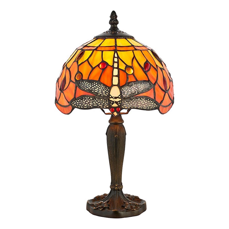 Endon 64091 - Lampă de masă Tiffany DRAGONFLY 1xE14/40W/230V Ø 20 cm