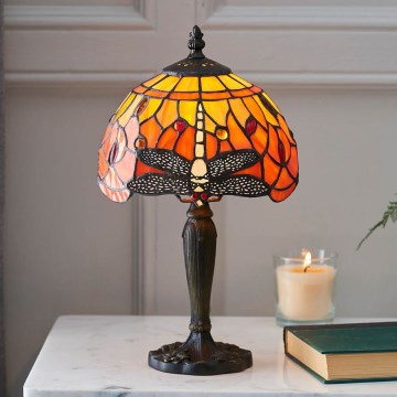 Endon 64091 - Lampă de masă Tiffany DRAGONFLY 1xE14/7W/230V diametru 20 cm