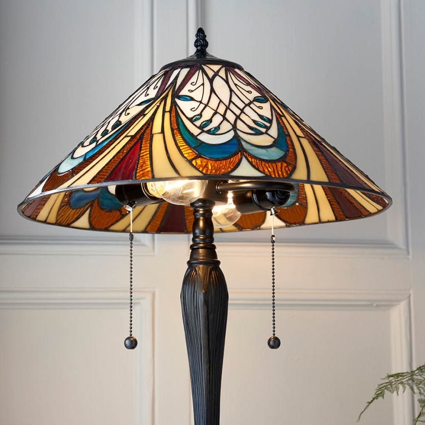 Endon 64163 - Lampă de masă Tiffany HECTOR, 2x E27/60W/230V, Ø 40 cm