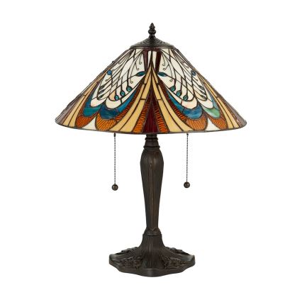 Endon 64163 - Lampă de masă Tiffany HECTOR, 2x E27/60W/230V, Ø 40 cm