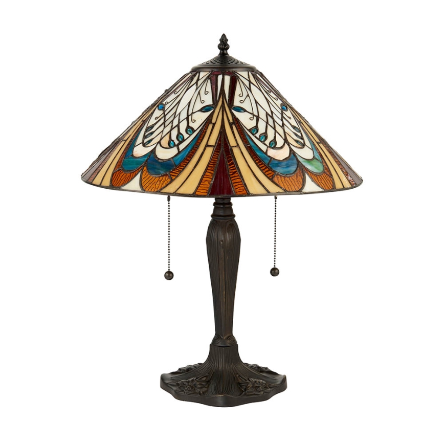 Endon 64163 - Lampă de masă Tiffany HECTOR, 2x E27/60W/230V, Ø 40 cm