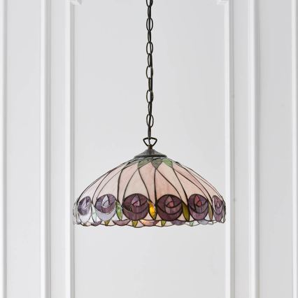 Endon 64176 - Lustră pe lanț Tiffany HUTCHINSON 1xE27/60W/230V Ø 40 cm
