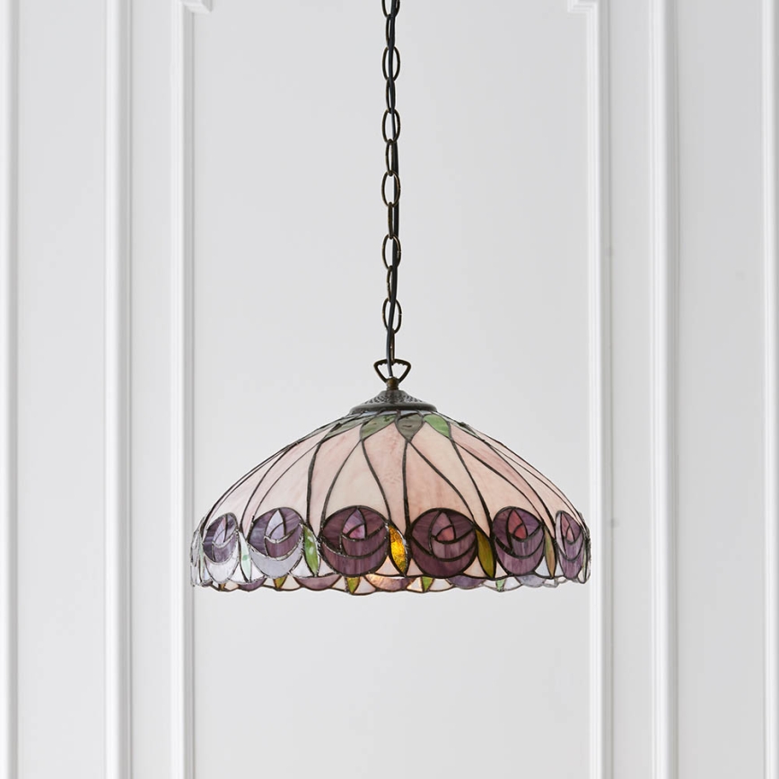 Endon 64176 - Lustră pe lanț Tiffany HUTCHINSON 1xE27/60W/230V Ø 40 cm